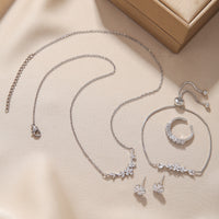 Silver Leaf Zircon Jewelry Set - image 2