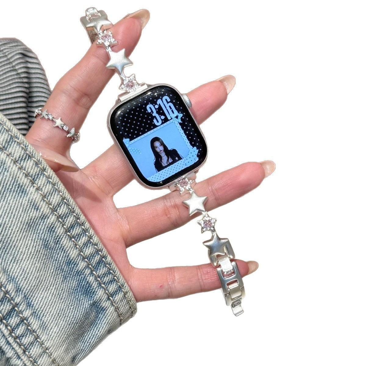 Rhinestone Copper Chain Watch Band - image 5