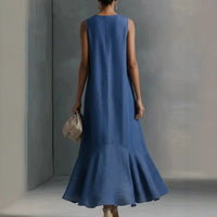 V-Neck Loose Fit Flared Dress - image 4
