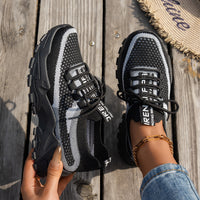 Women's Breathable Knit Mesh Lace-Up Sneakers - image 2