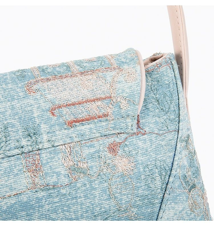 Embroidered Handbag Shoulder Bag - image 3