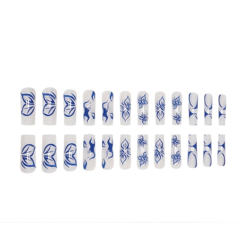 24 PCS Blue Butterfly Press-On Nails - image 4
