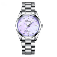 Mother-of-Pearl Dial Rhinestone Steel Watch - image 5