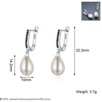 Pearl Drop Huggie Earrings - image 4