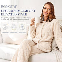 Leopard Button Down Plush Fleece Pajama Set - image 11