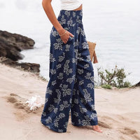Pantalón de pierna ancha de tiro alto con estampado floral - image 4