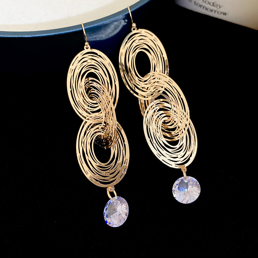 Bold Metal Statement Earrings - image 3
