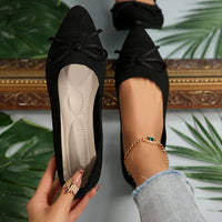 Women's Bow Knit Pointed Toe Flats - image 6