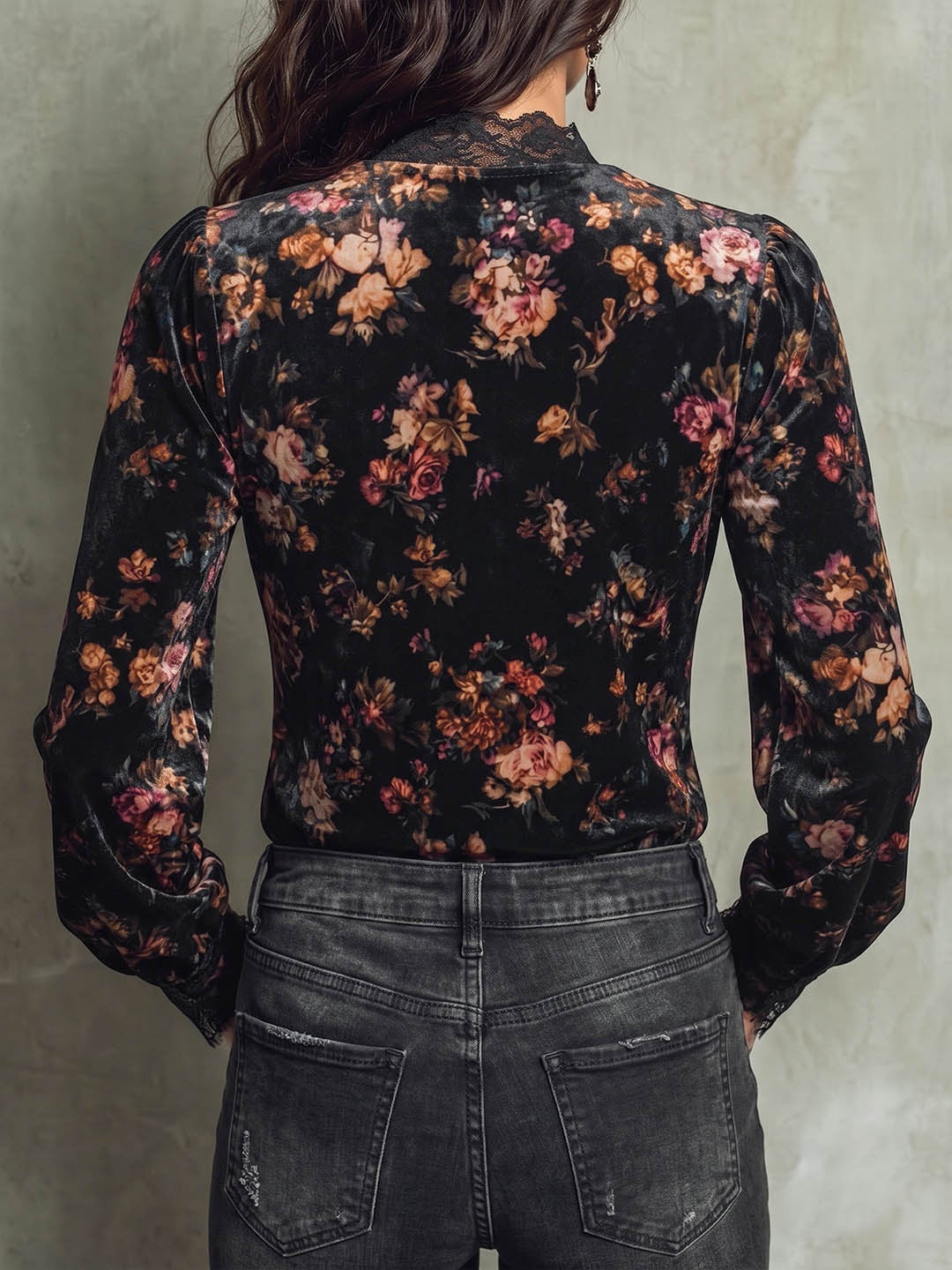 Vintage Bow Lace Trim Puff Sleeve Top - image 5