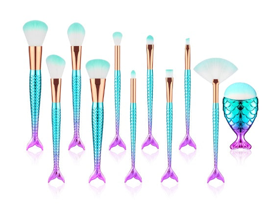 11-Piece Mermaid Makeup Brush Kit