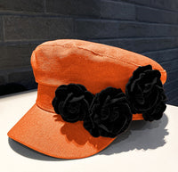 Women's Newsboy Cap with Flowers - image 3