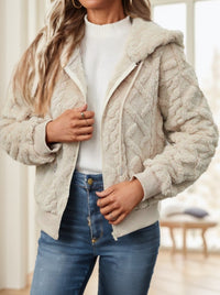 Zip Up Drop Shoulder Hooded Teddy Jacket - image 4