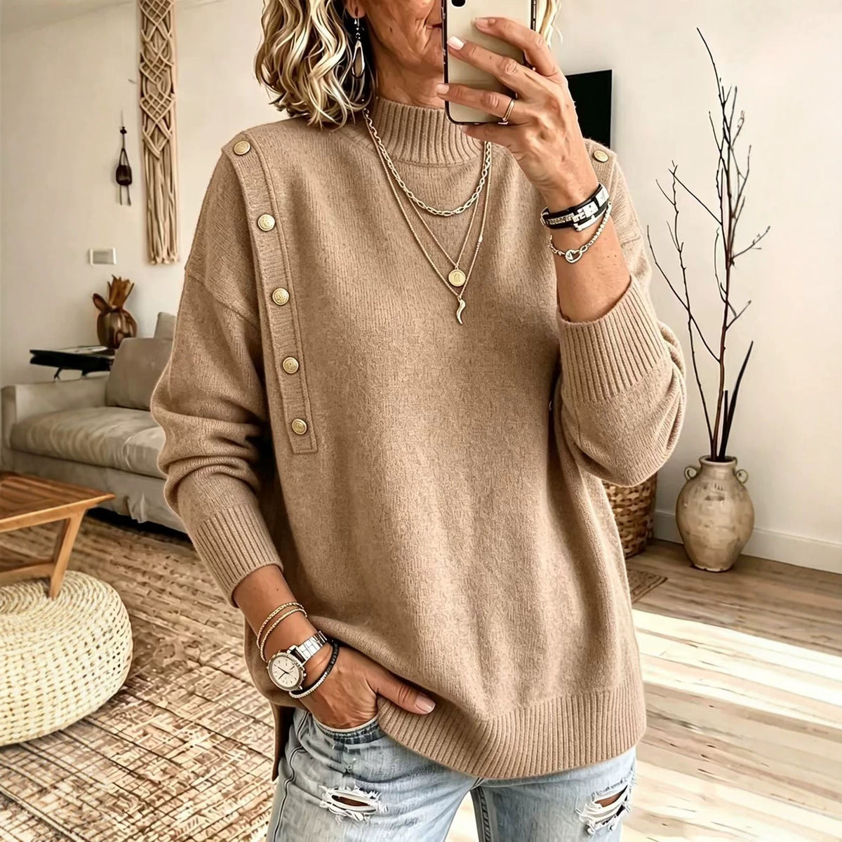 Women's Button Front Knit Sweater - image 2