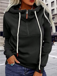INAWLY Split Collar Zip-Up Hoodie Sweatshirt - image 5