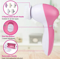 Facial Cleansing Brush Waterproof Face Spin Cleaning Brush With 5 Brush Heads - image 4