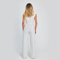 Women's Sleeveless Mock Neck Wide Leg Jumpsuit with Belted Waist - image 6