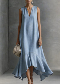 V-Neck Loose Fit Flared Dress - image 7
