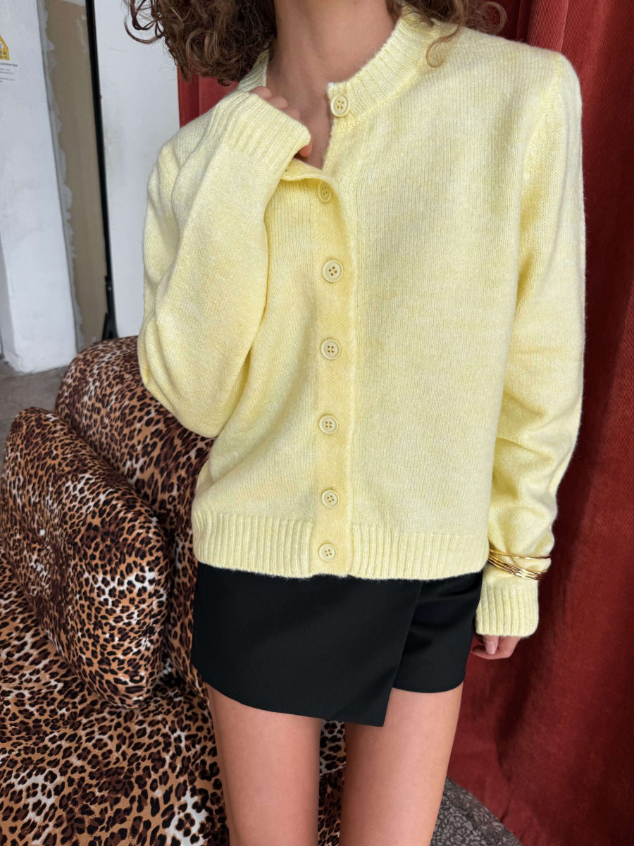 Round Neck Knit Cardigan Jacket - image 2