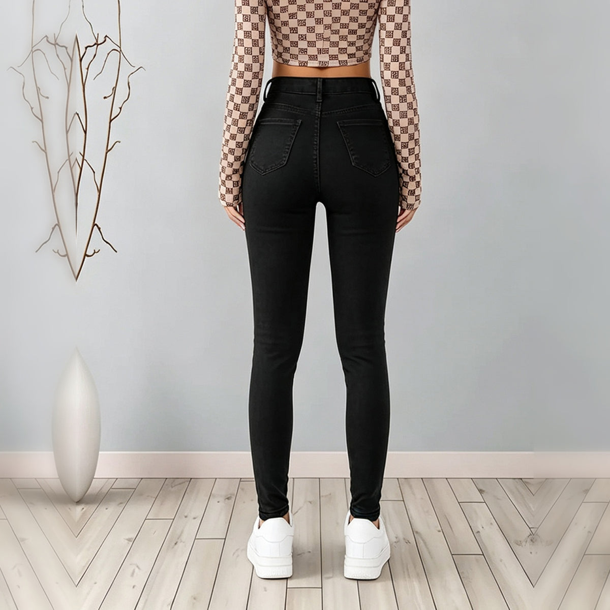 Jeans skinny negros de tiro alto al tobillo - image 2