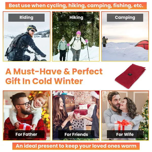 Electric Heated Winter Scarf USB Heating Neck Wrap Unisex Heated Neck Shawl Soft Warm Scarves With 3 Heating - image 5