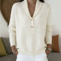 Women's Solid Color Polo Neck Casual Chic Top - image 4