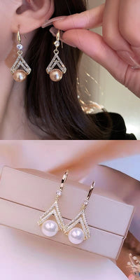 Pearl Drop Earrings - image 2