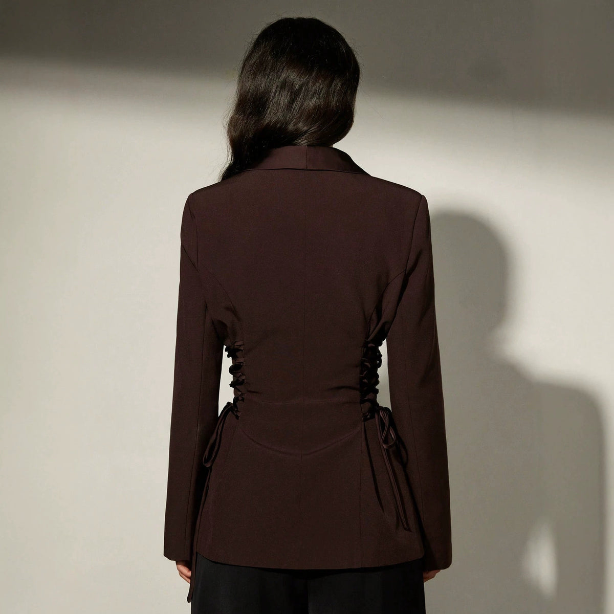 Women's Dark Brown Slim Fit Blazer - image 3
