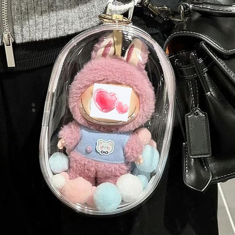 Doll Backpack,Mini Storage Case,PVC Dustproof Small Doll Bag For Mini Dolls Figures,labubu Doll Bag - image 5