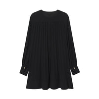 Puff Sleeve Pleated Mini Dress - image 2