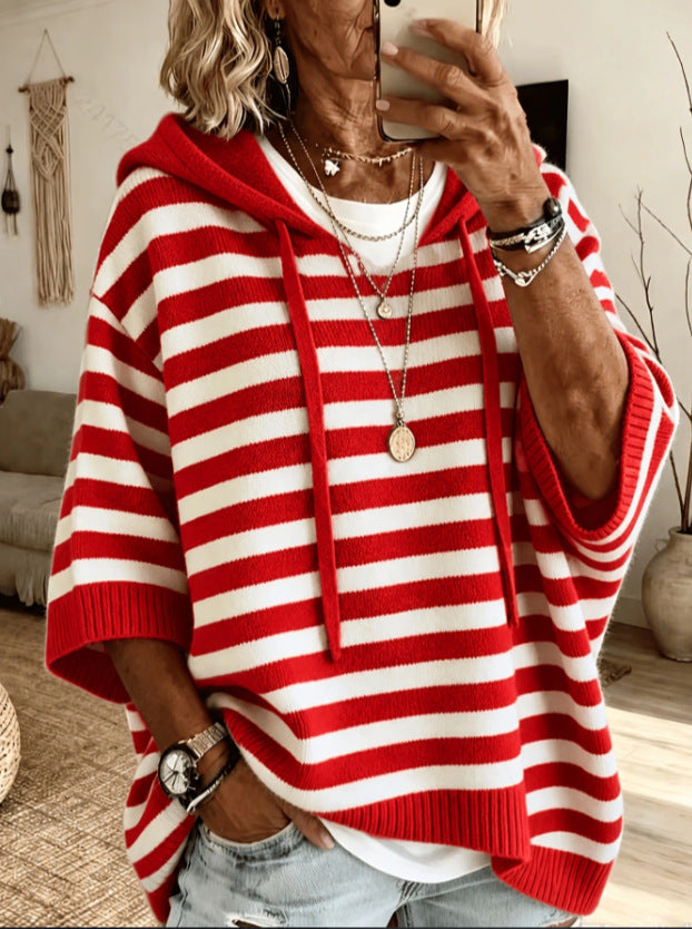 Womens Knitted New-Style Hooded Drawstring Sweater - image 8