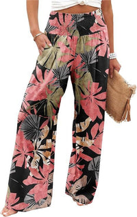 Pantalón de pierna ancha de tiro alto con estampado floral - image 5