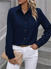 Blusa casual de manga larga en color liso - image 4
